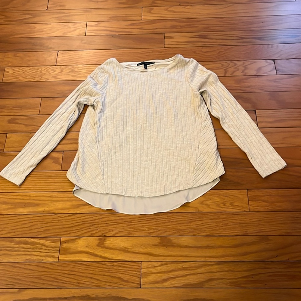 White House Black Market Sweater Womens Small Champagne Tan Long Sleeves